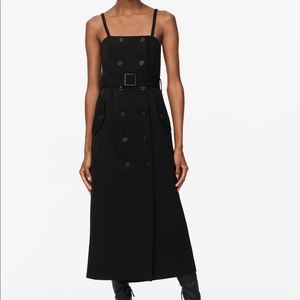 zara belted satin midi dress ZARA NWT WOMAN SS25 CROSSOVER BELTED MIDI DRESS TAUPE BROWN 2604/615